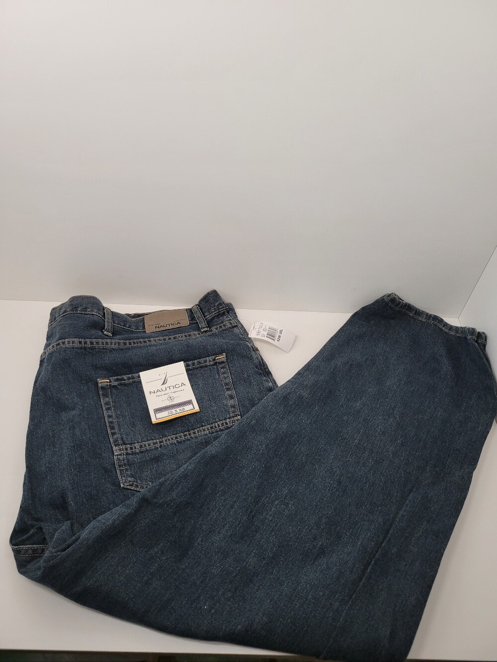 Nautica Blue Denim Dark Wash Straight Leg Relaxed Fit Jeans Men's Size 52x30 NWT